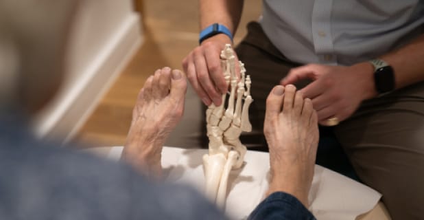 close up of a model foot