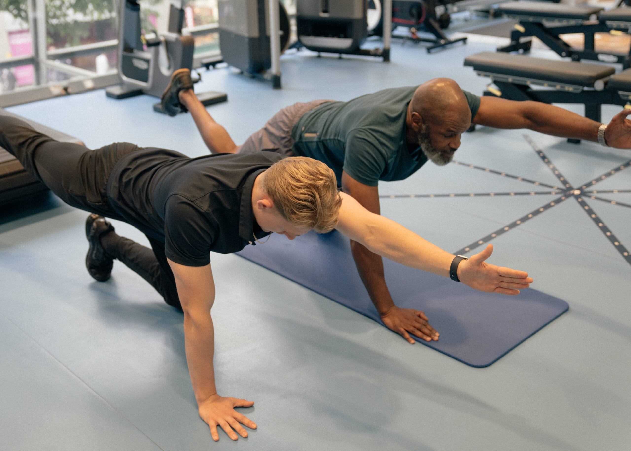Injury prevention exercises with clinician and patient